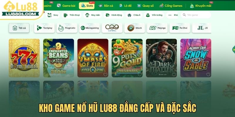 Kho game nổ hũ LU88 đẳng cấp và đặc sắc